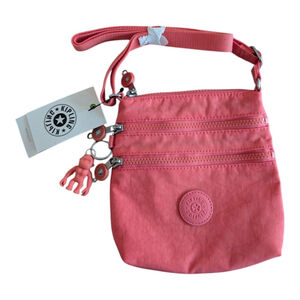 NEW Kipling Alvar XS Crossbody Bag Monkey Charm Fresh Coral AC7098
